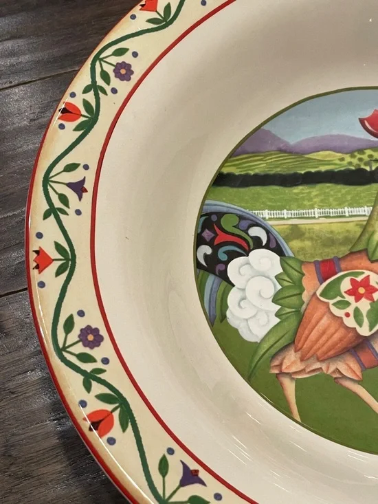 Jim Shore Multicolor Rooster Decorative Serving Bowl - Green, Red, Cream - Picture 4 of 8